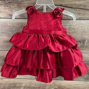 CINDERELLA Girls Baby Christmas Holiday 2 piece Red Dress with Bloomers Size 6M